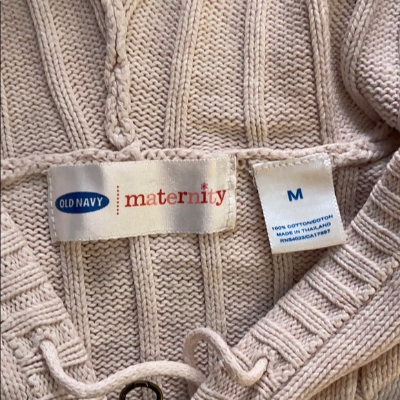 Old Navy Maternity Hooded Zip Cardigan, Cream - Picture 2 of 2